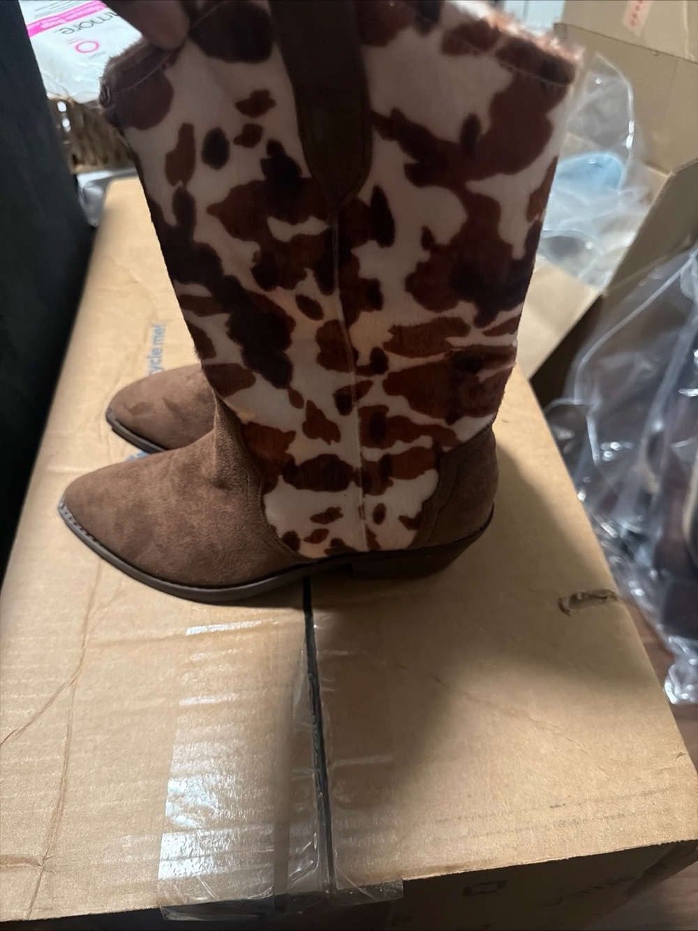 Coastal Cowgirl Cowhide Print Western Boots Womens Sz 6 Dolce Vita - Picture 2 of 7